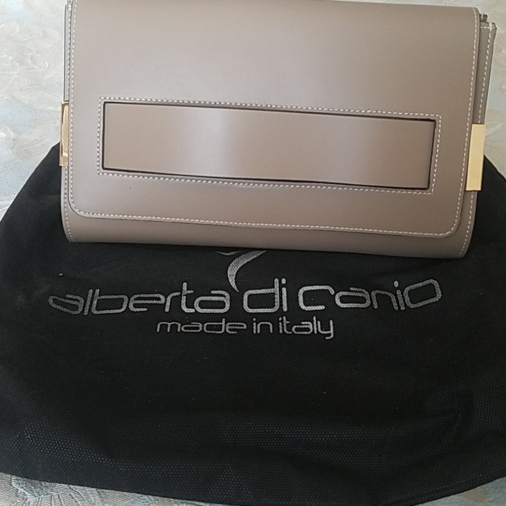 European style leather clutch